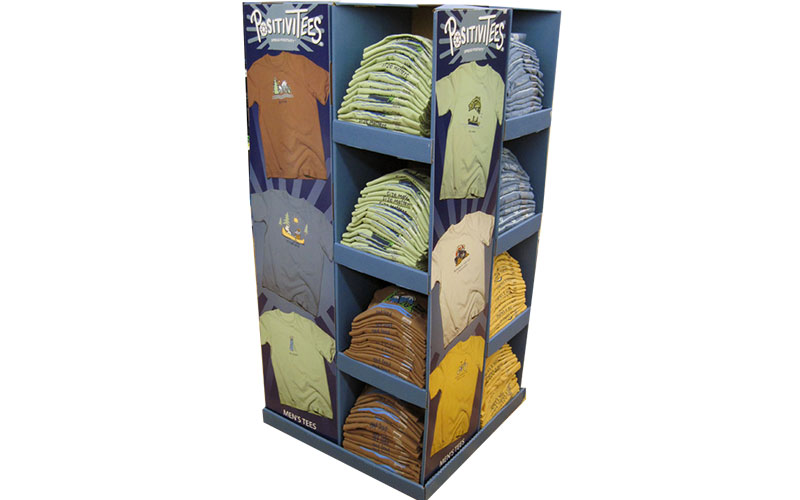 4 Sides Cardboard T Shirt Pallet Display